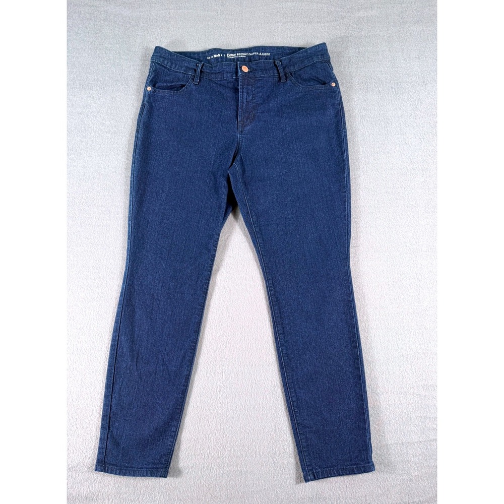 Old Navy Super Skinny Jeans Women's 14 Short Blue Stretch Denim Minimalist Chic